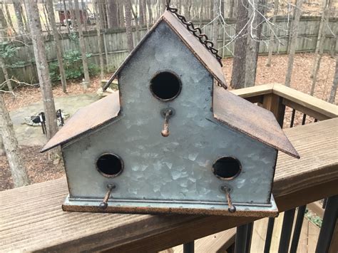 bird houses with metal roofs|galvanized metal bird house.